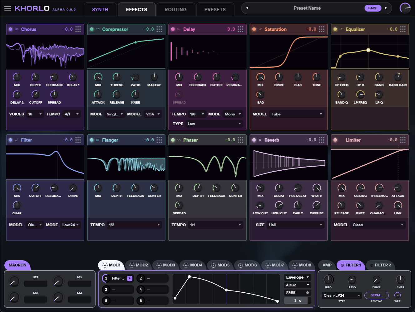 Khorlo's effects rack.